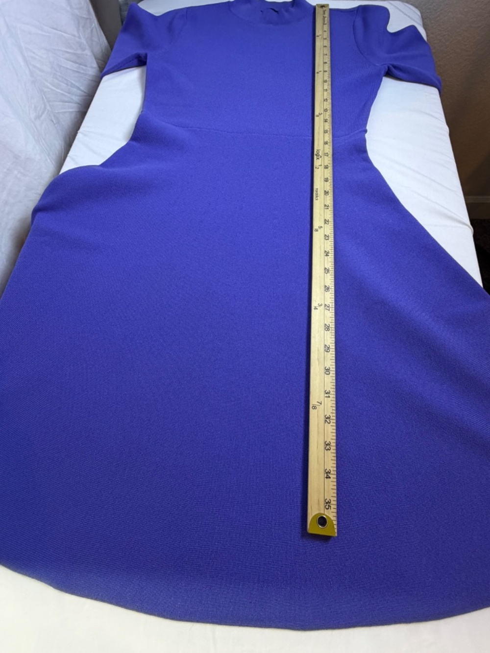 Ann Taylor Blue Mock Neck Fit & Flare Knit Dress Size S Style 827052 - Picture 13 of 13
